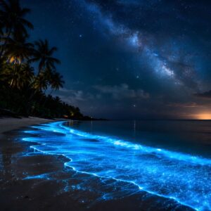 Obraz na plátno – Bioluminiscenční pláž II