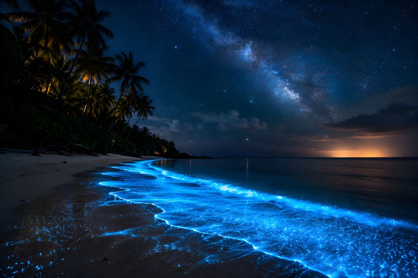Obraz na plátno – Bioluminiscenční pláž II
