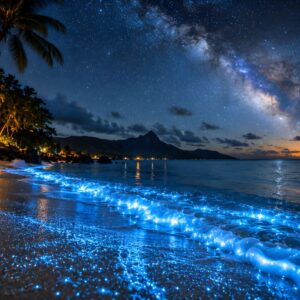 Obraz na plátno – Bioluminiscenční pláž
