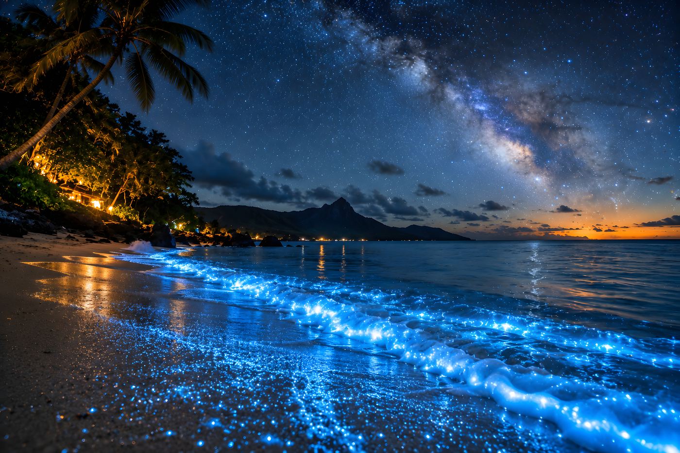 Obraz na plátno – Bioluminiscenční pláž
