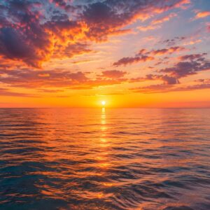 Obraz na plátno – Nekonečný západ slunce nad oceánem