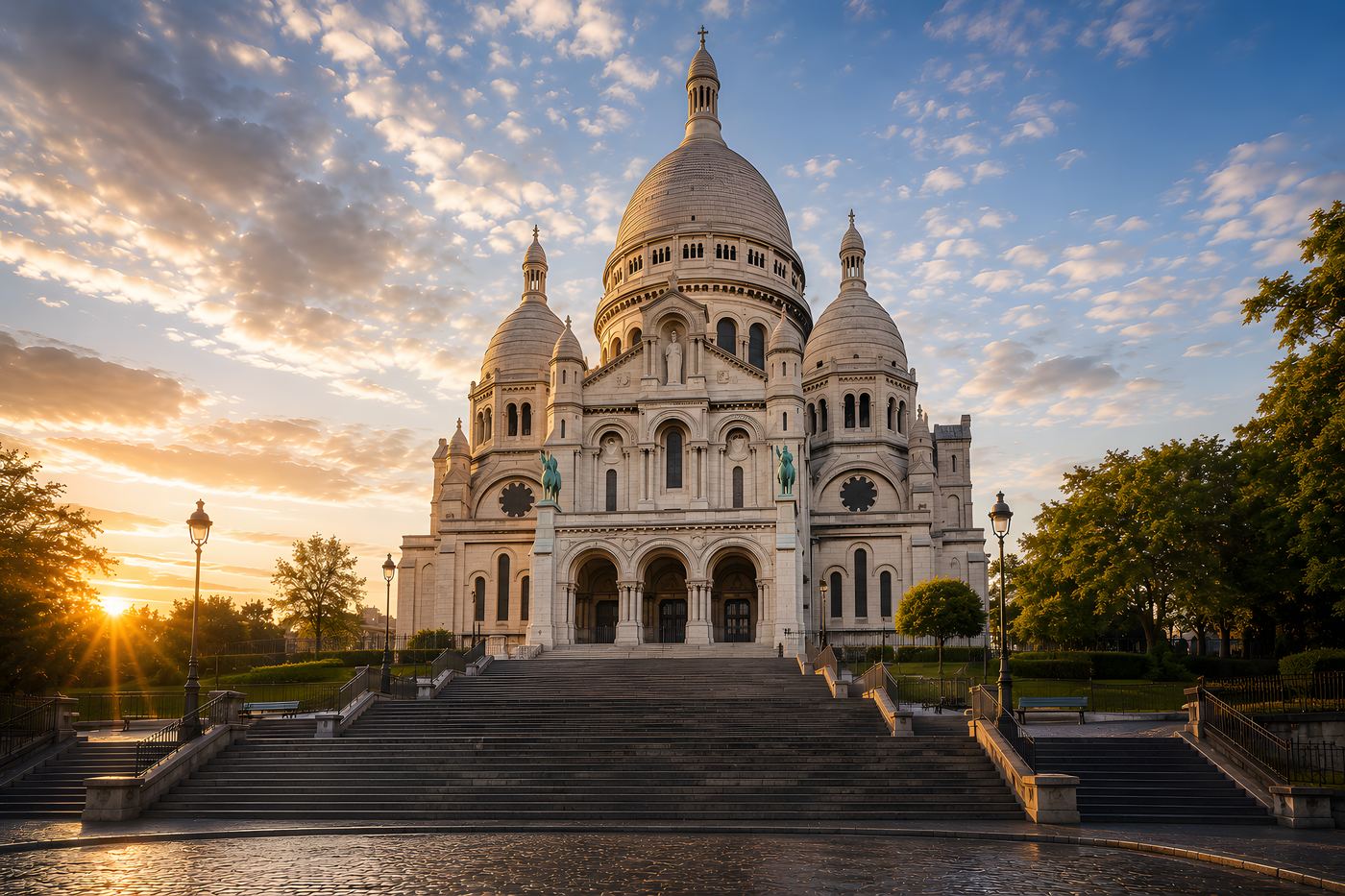 Obraz na plátno – Bazilika Sacré-Cœur při východu slunce