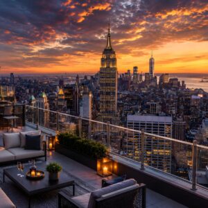 Obraz na plátno – Manhattan při západu slunce