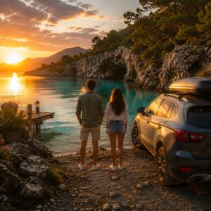 Obraz na plátno – Roadtrip k tyrkysové zátoce