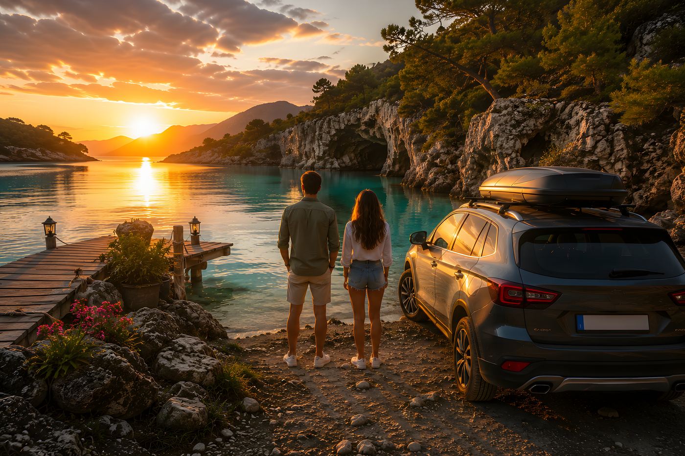 Obraz na plátno – Roadtrip k tyrkysové zátoce