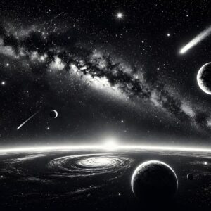 Obraz na plátno – Tichá galaxie v černobílém vesmíru