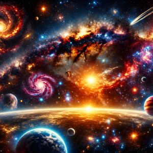 Obraz na plátno – Barevný vesmír plný planet