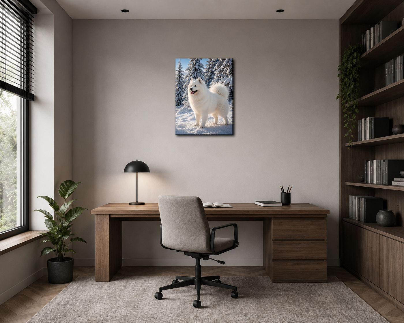 Obraz na plátno – Samojed v zasněžených horách - Obrázek 20