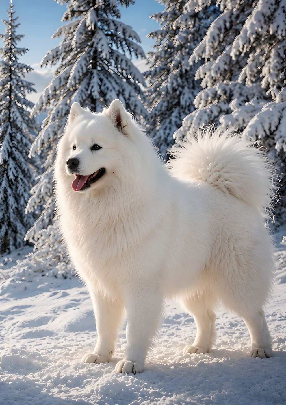 Obraz na plátno – Samojed v zasněžených horách - Obrázek 11