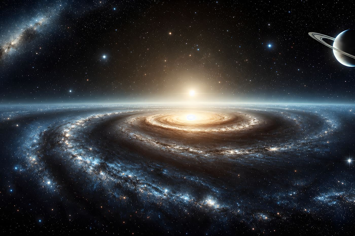 Obraz na plátno – Zrození světla nad galaxií