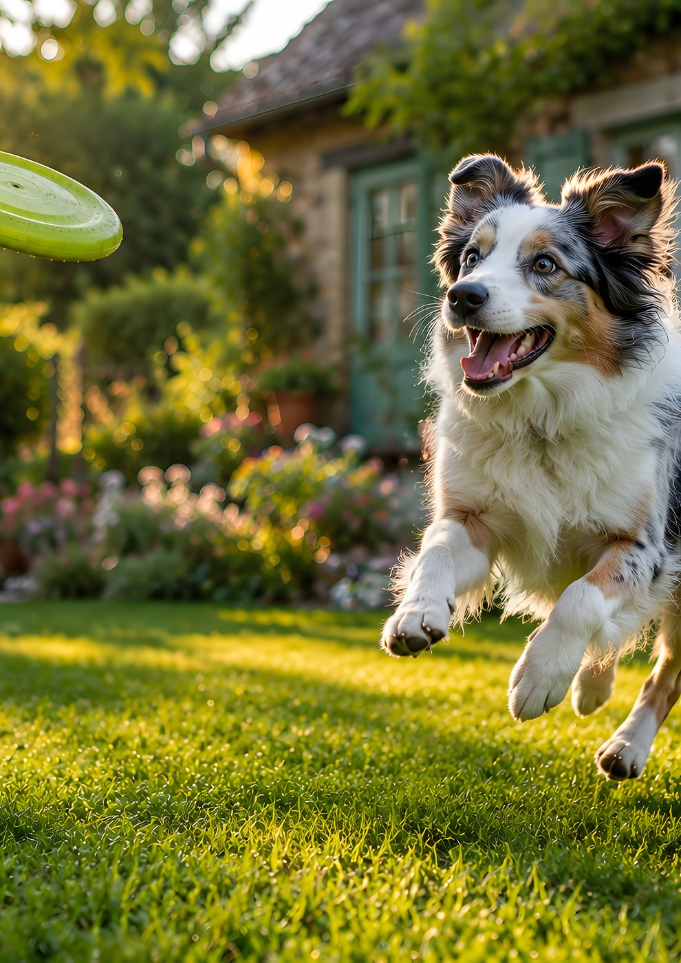 Obraz na plátno – Australský ovčák s frisbee na zahradě - Obrázek 11